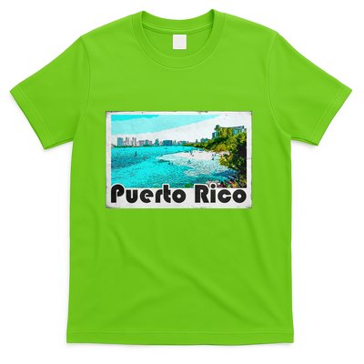 Puerto Rico Caribbean Retro Poster T-Shirt