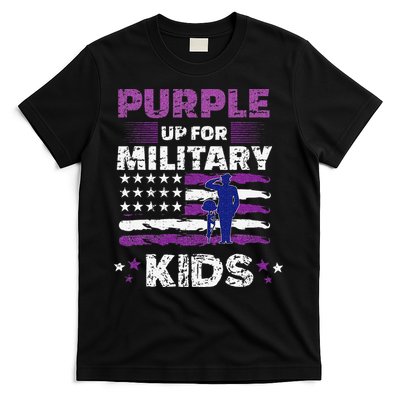 Purple Up for Military Month Usa Flag T-Shirt