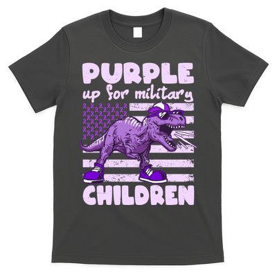 Purple Up For Military Children TRex Dinosaur T-Shirt