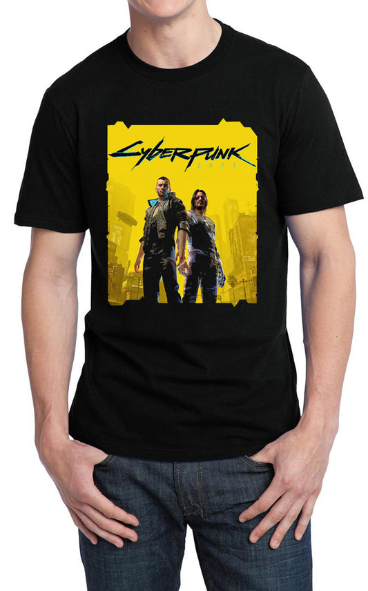Cyberpunk Half Sleeve Black T-Shirt Style001