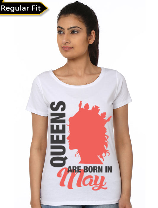 Queens Are Born In May Girls T-Shirt