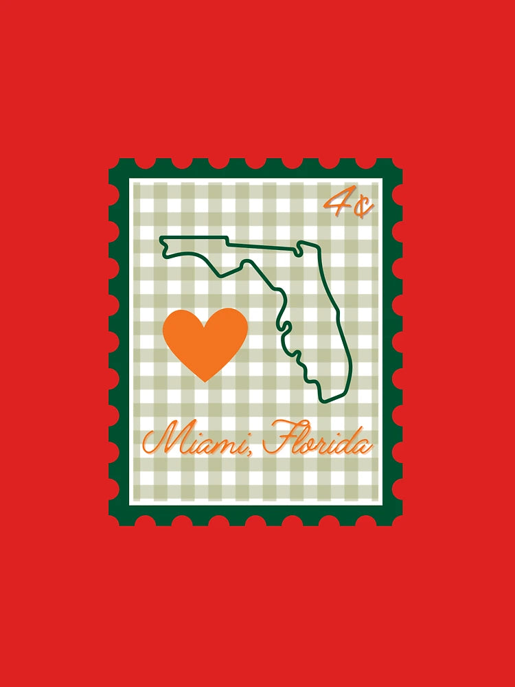 UMiami university of Miami florida gingham heart stamp Classic T-Shirt