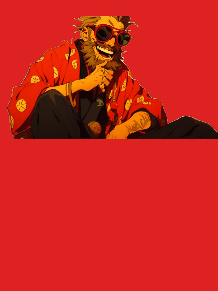 Laughing Samurai in Red Kimono Classic T-Shirt