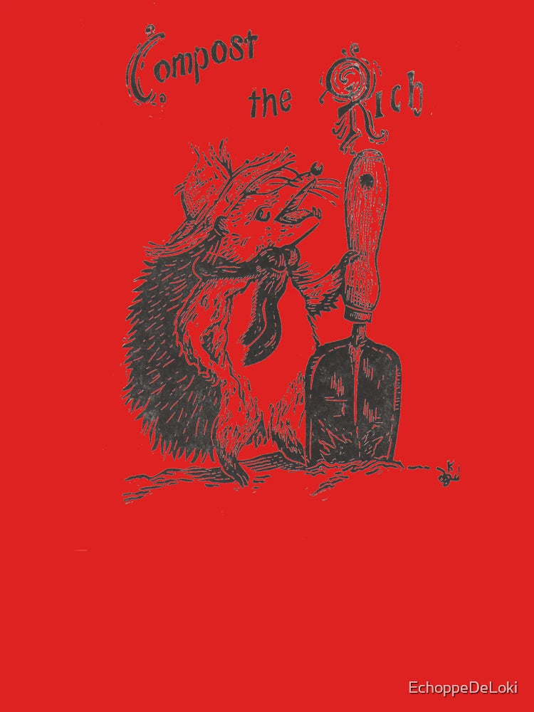 Gardening (and anticapitalist) hedgehog - Linocut version Classic T-Shirt