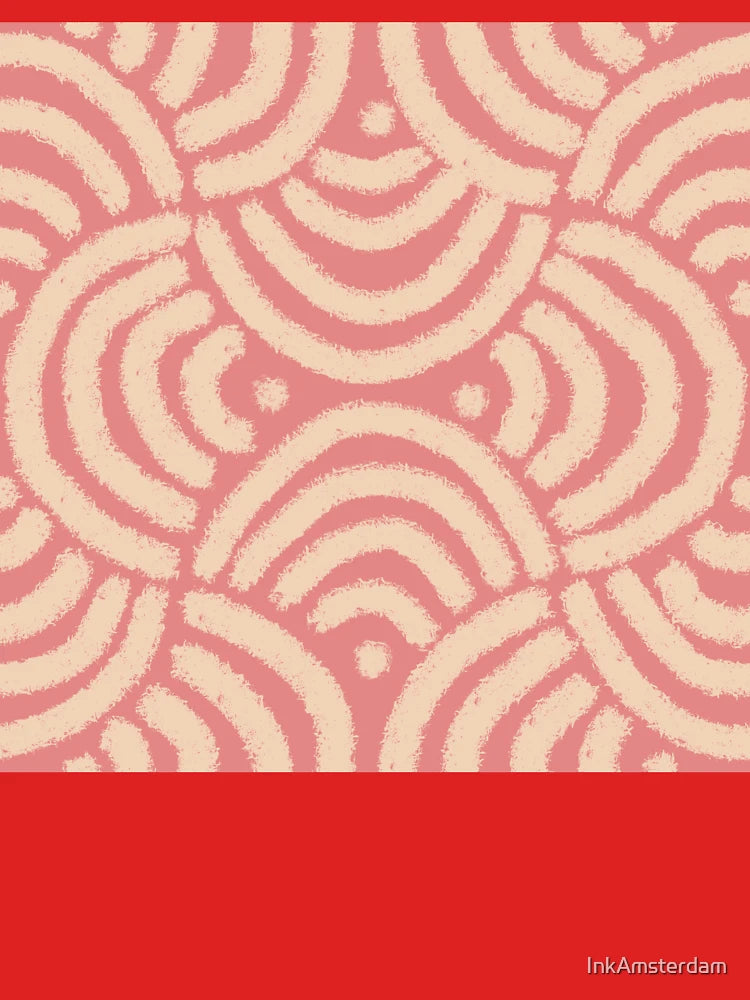 Salmon Brushstroke Arch Pattern on Coral – Abstract Textured Geometric Design Classic T-Shirt
