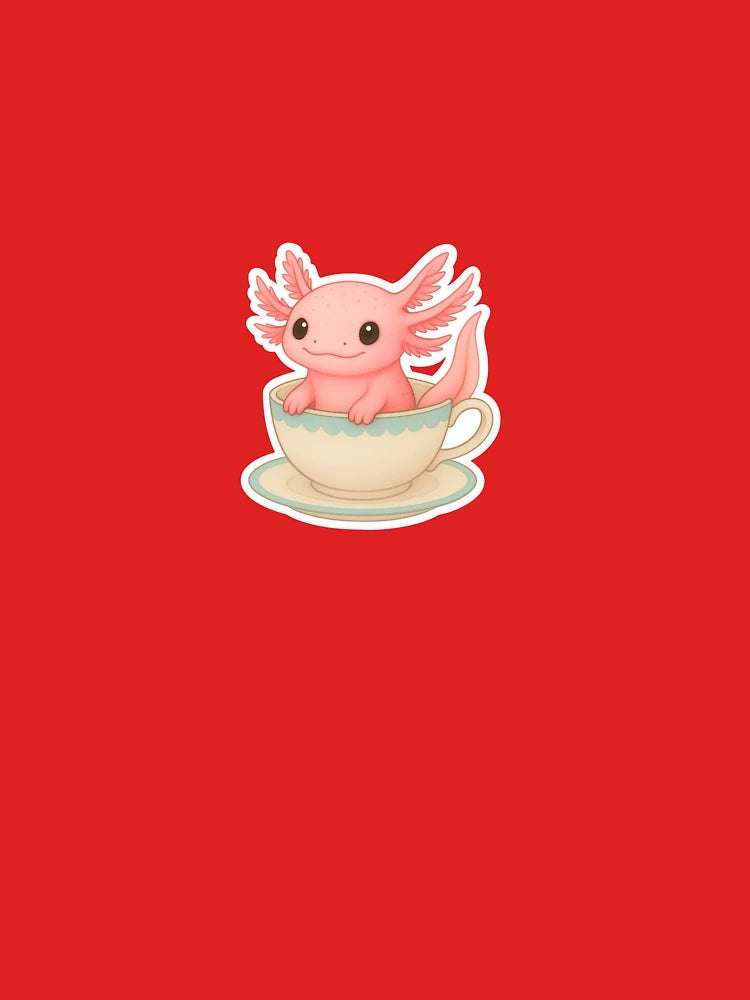 A Cute Axolotl Sitting Inside a Teacup (Pink) Classic T-Shirt