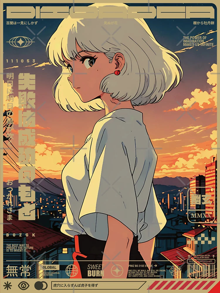 White-haired girl at sunset 2 Classic T-Shirt