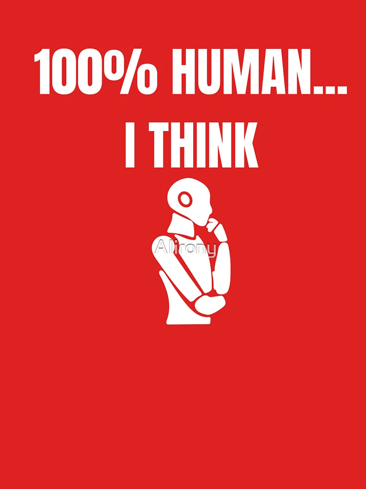 100% Human... I Think – Funny Robot AI Design Classic T-Shirt