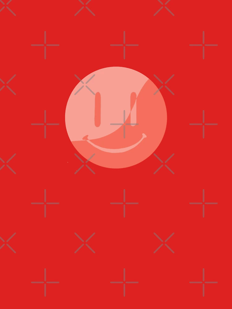 Wavy Split Red Smiley – Bold Trippy Aesthetic Sticker Classic T-Shirt