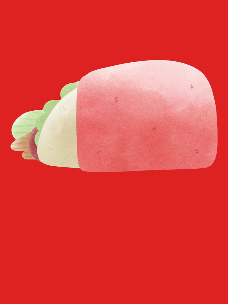 Cute Watercolor Burrito with Red Blanket – Kawaii Food Illustration Classic T-Shirt