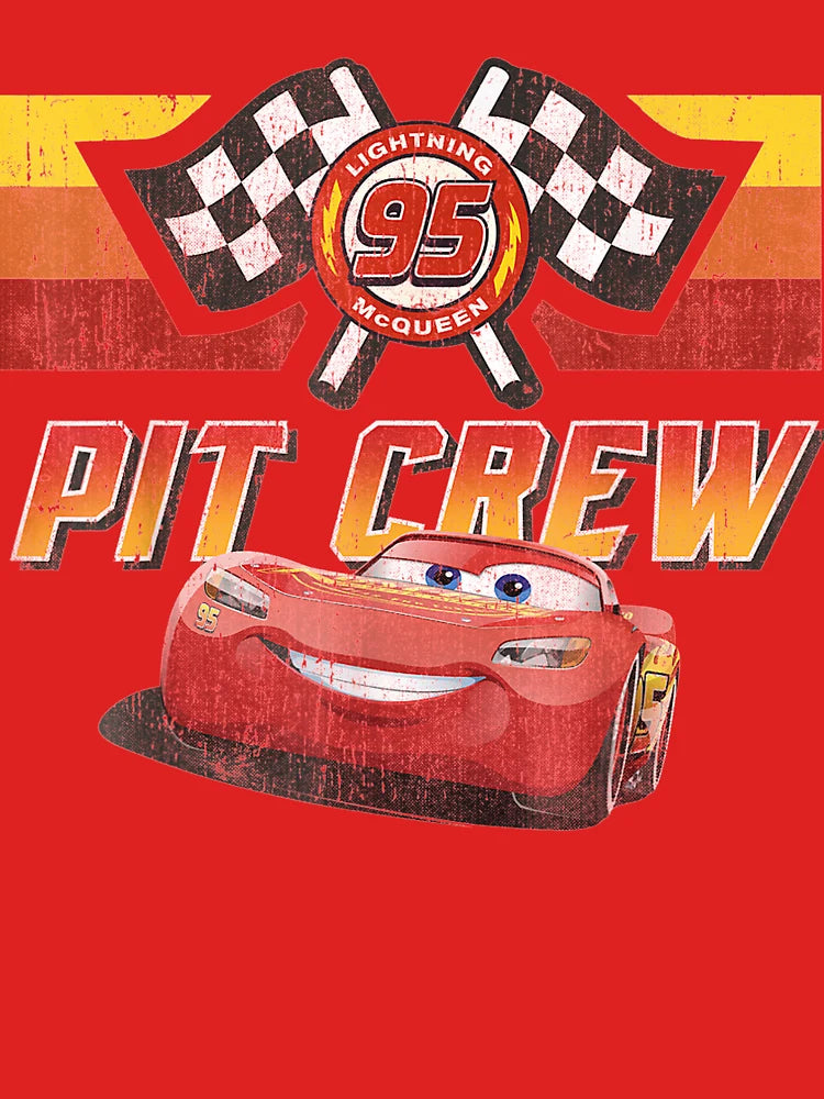 Cars McQueen Pit Crew Red Distressed  Classic T-Shirt