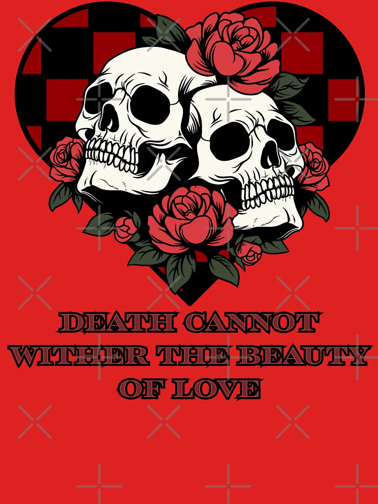 Death Cannot Wither the Beauty of Love - Checkered Heart Classic T-Shirt