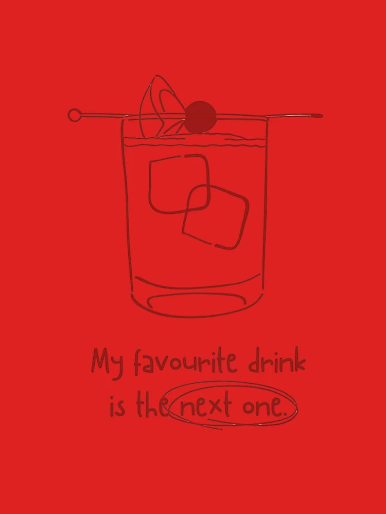 Red Drink Glass Outline Classic T-Shirt