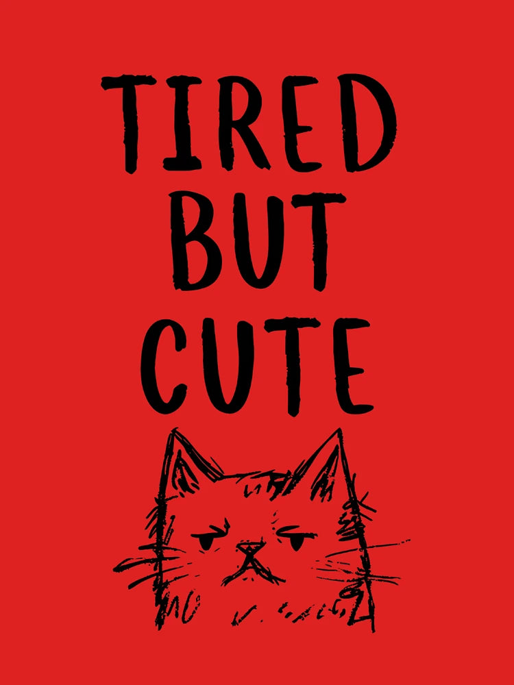 Tired But Cute Cat – Adorable Cat Art Print for Cat Lovers & Cozy Vibes Classic T-Shirt