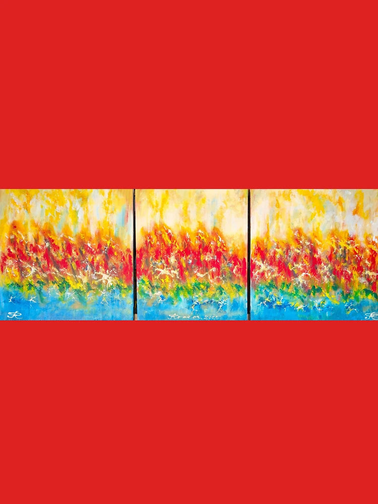 Red energy, Acrylic on canvas, 24x68 inch, 61.5x172.5 cm, 1204  Classic T-Shirt