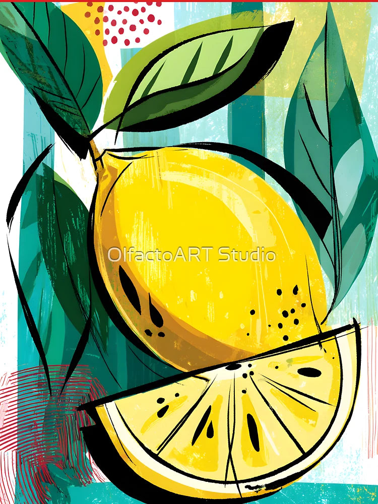 Vibrant Lemon Delight - Bold Colors and Fresh Green Leaves in a Refreshing Composition Classic T-Shirt