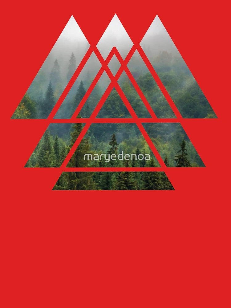 Sacred Geometry Triangles - Misty Forest Classic T-Shirt