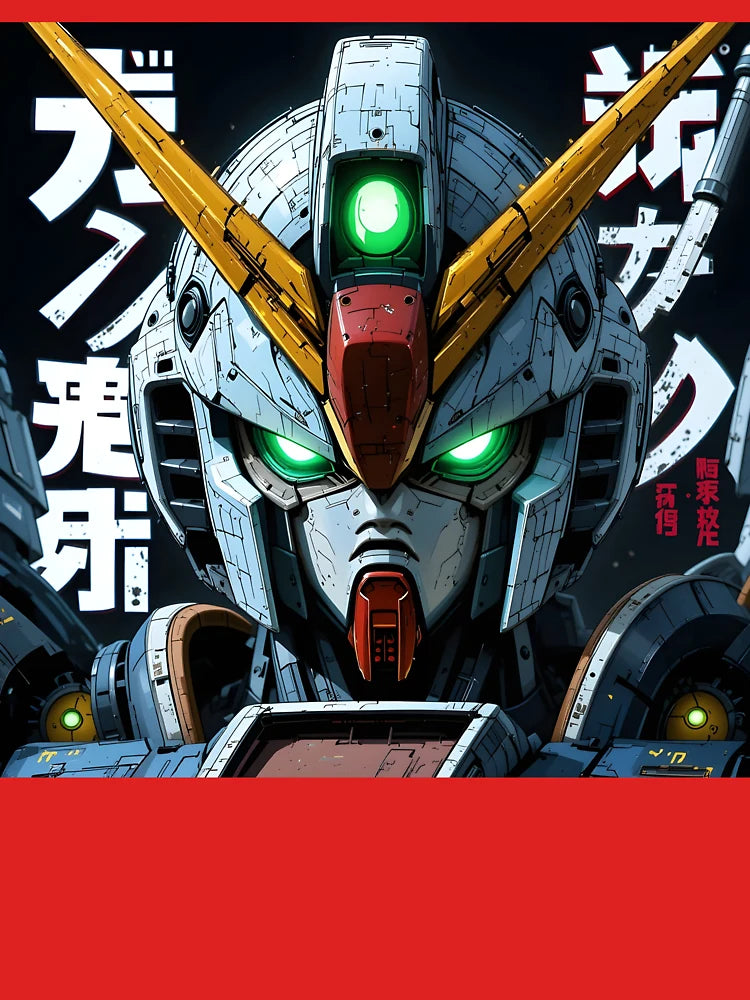 Battle-Worn Mecha Head with Cyberpunk Glow Classic T-Shirt