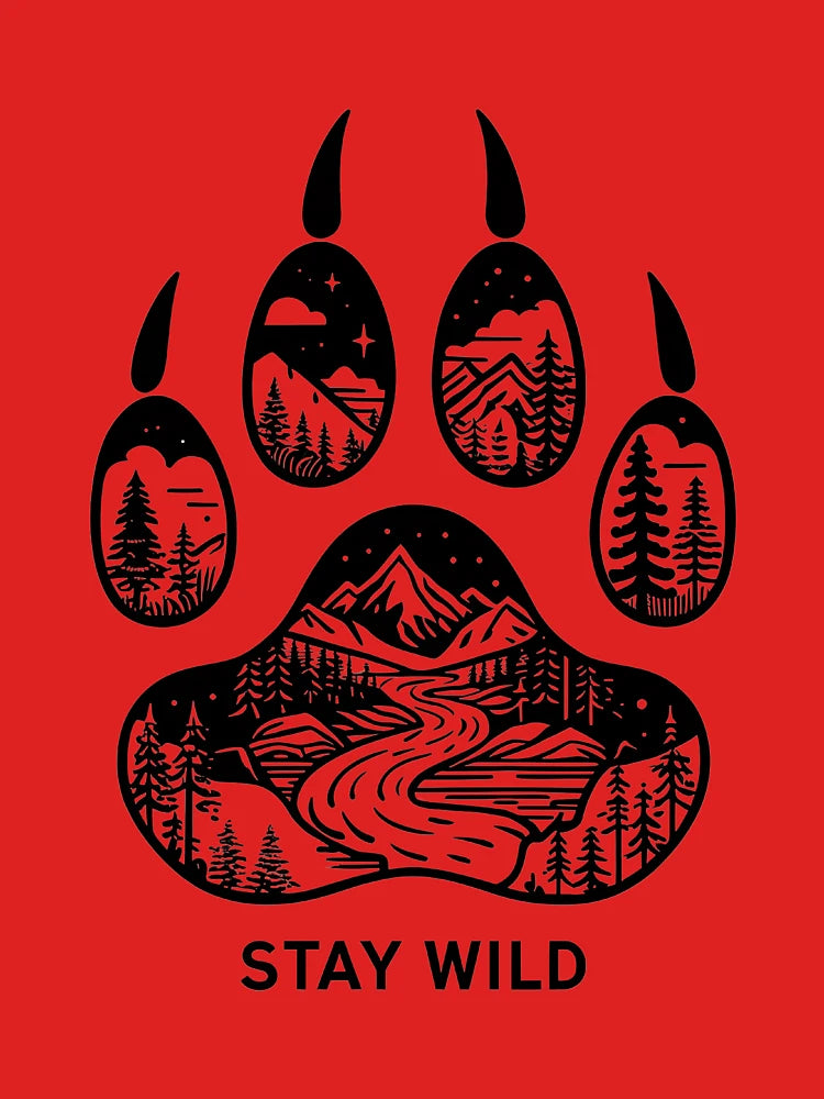 Minimalist Paw Print Stay Wild – Simple Nature-Inspired Sticker for Animal Lovers Classic T-Shirt