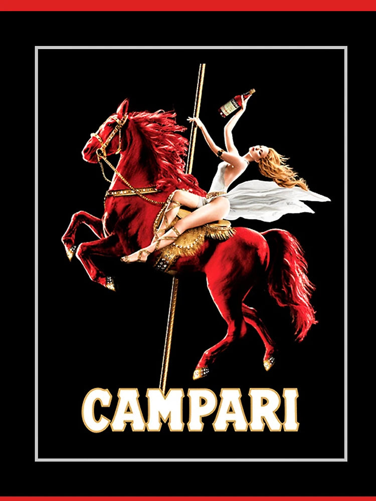 Vintage Campari Wine and Liquor Spirits Red Horse Art Print Classic T-Shirt