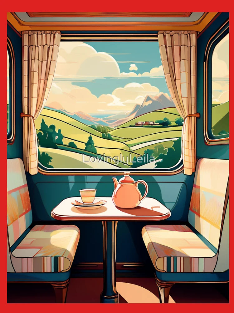 Scenic Train Journey Poster – Matisse-Inspired Vintage Travel Art Print Classic T-Shirt