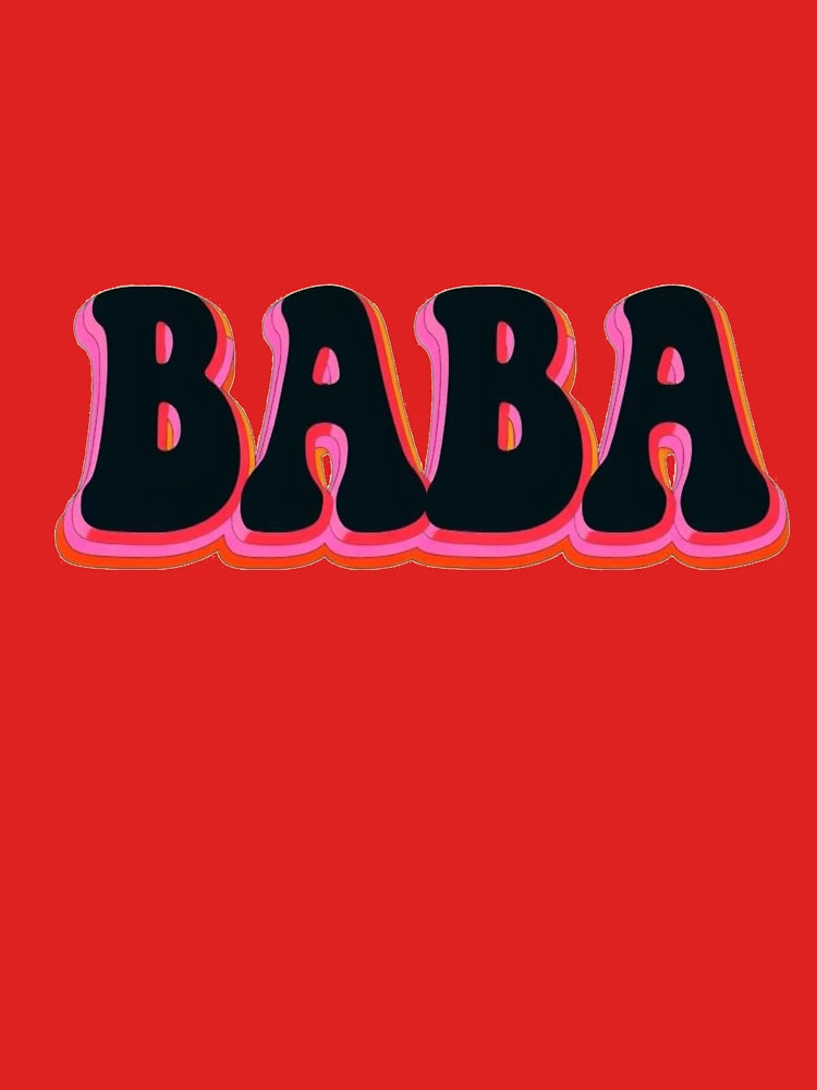 BABA - Bold Text With Striped Pink And Orange Shadows Classic T-Shirt