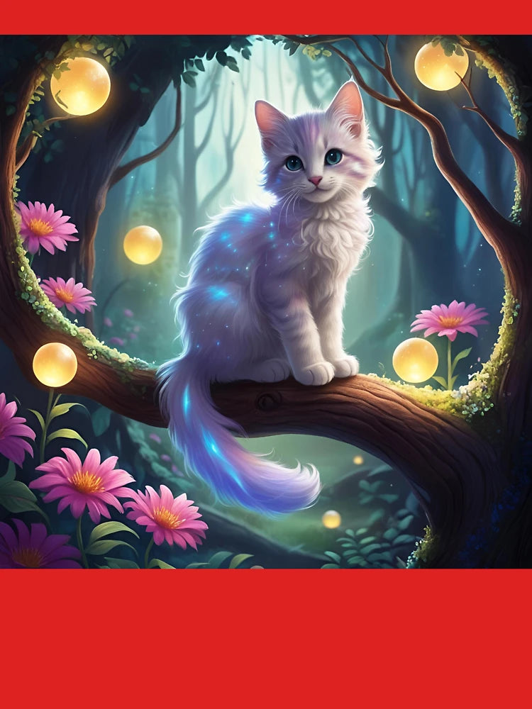 Cute super beautiful cat sitting on a branch Classic T-Shirt
