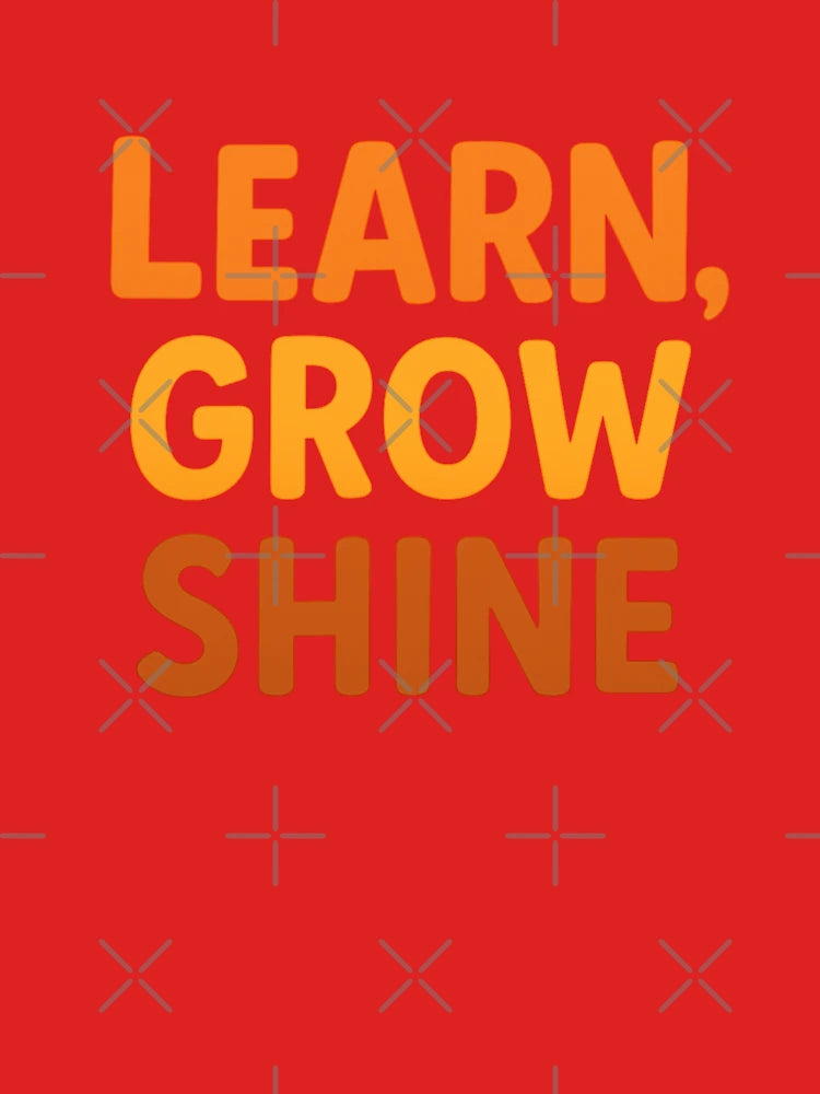 Learn Grow Shine – Cute Fox-Inspired Motivational Quote for Kids Classic T-Shirt