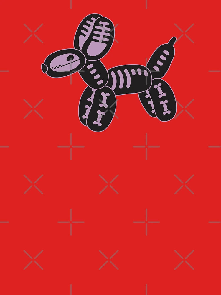 Skeleton Balloon Dog | Summerween Cute Spooky Dog Art in Purple and Black Classic T-Shirt