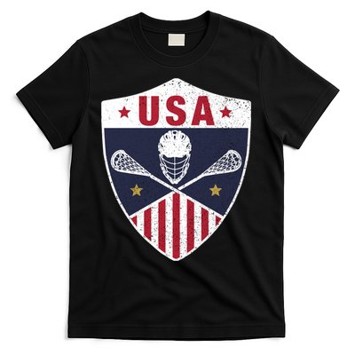 Retro American Lacrosse I Proud USA Lax Player Gift T-Shirt