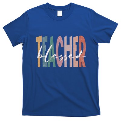 Retro Blessed Teacher Vintage Blessed Teacher Faith Meaningful Gift T-Shirt
