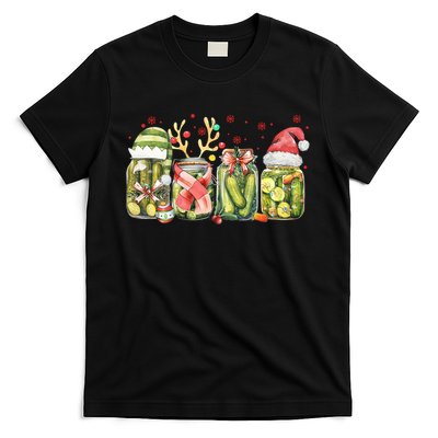 Retro Canned Pickle Christmas Light Xmas Pajama Pickle Lover T-Shirt