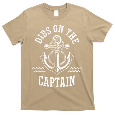 Retro Captain Wife Dibs On The Captain Funny FIshing Quote T-Shirt