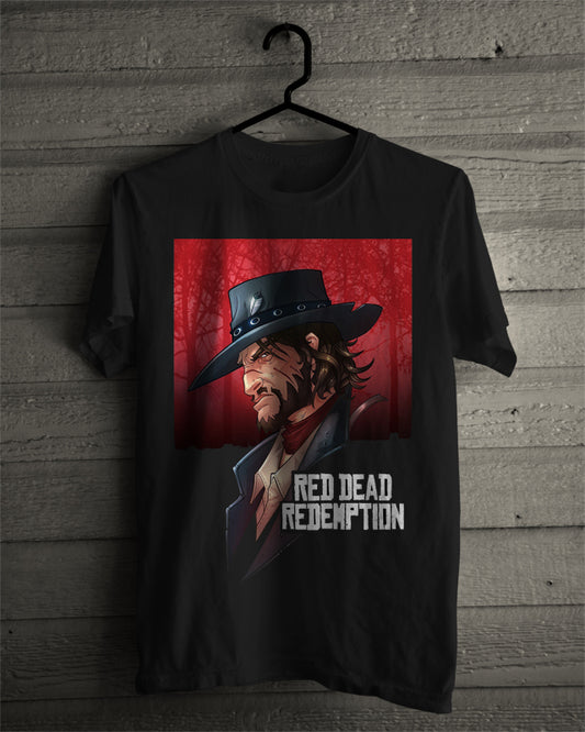 Red Redemption Black Tee