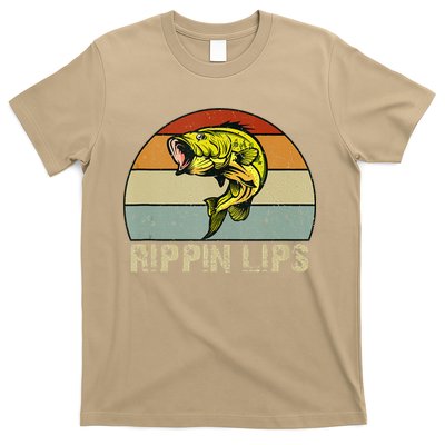 Rippin Lips Bass Fishing Gifts For Dad Fathers Day T-Shirt
