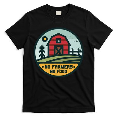Retro No Farming No Food No Farmers Funny Farm Lovers T-Shirt