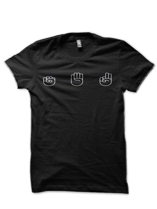Rock Paper Scissors Lizard Spock Black T-Shirt