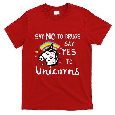 Red Ribbon Week Say No Say Yes to Unicorns T-Shirt