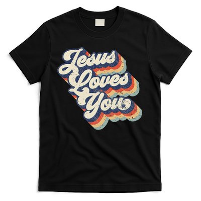 Retro Vintage Jesus Loves You T-Shirt