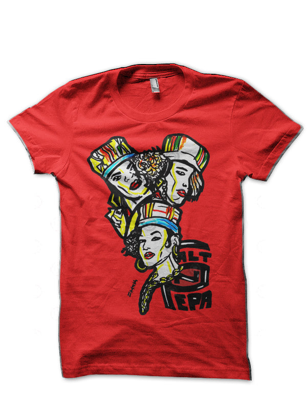 Salt N Pepa Old School Colors Red T-Shirt