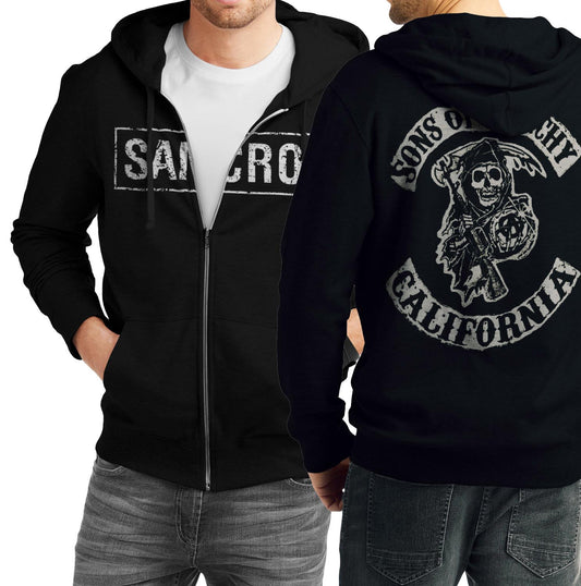 Samcro Sons Of Anarchy Black Zipper Hoodie