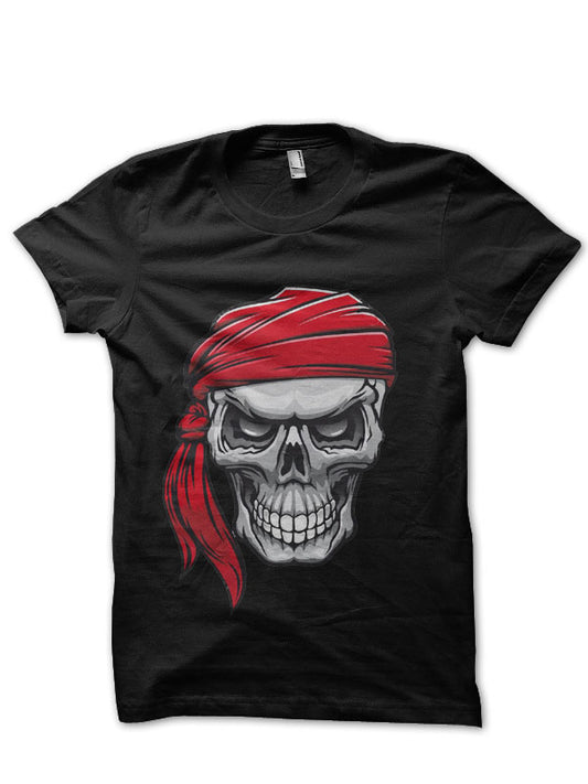 Danger Pirate Skull In Bandane T-Shirt