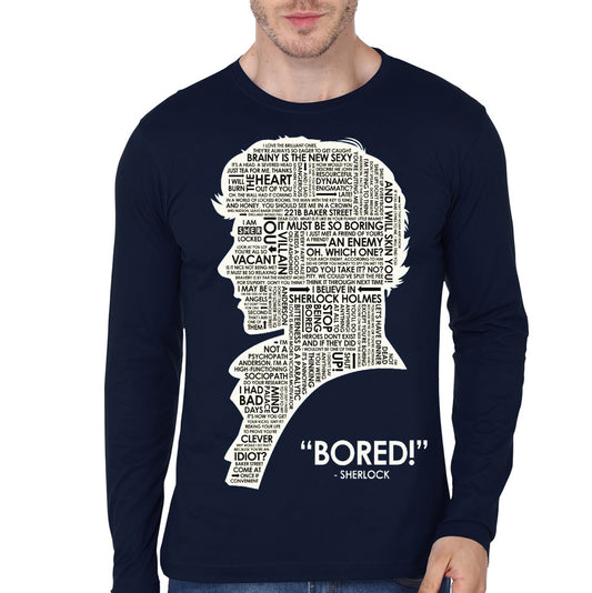 Sherlock Holmes Bored Full Sleeve T-Shirt