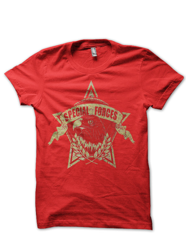 Special Forces Half Sleeve Red T-Shirt