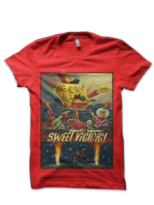 Spongebob Half Sleeve Red T-Shirt