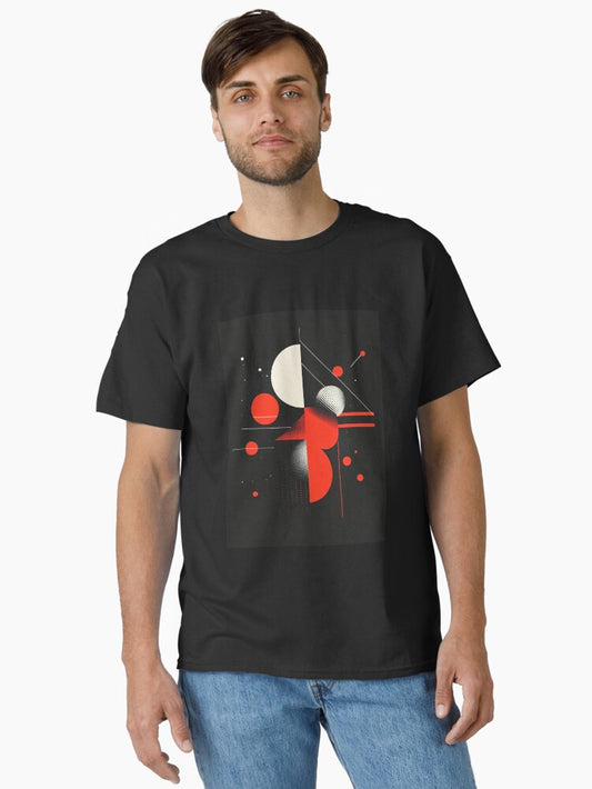 Bold red and white geometric patterns clash Classic T-Shirt