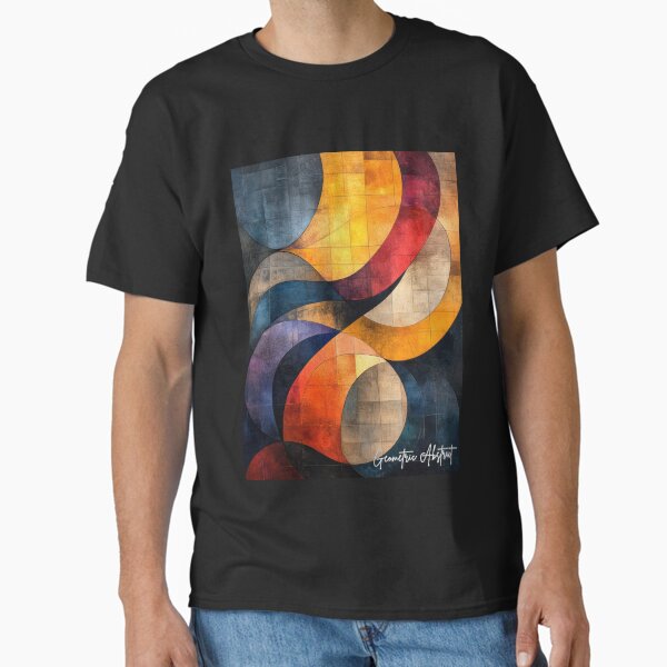 abstract grunge background with colorful geometric elements and textured pattern Classic T-Shirt