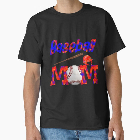 Baseball Mom Blue Red Lettering - the new season starts Classic T-Shirt