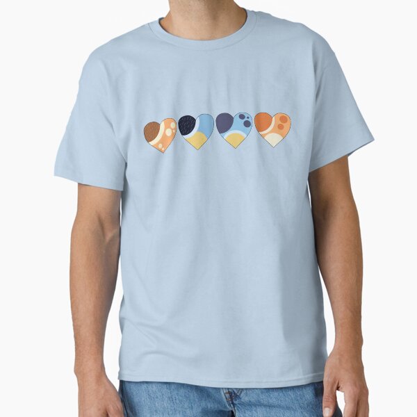 Heeler Family Love Hearts | Bluey-Inspired Color Palette Hearts Classic T-Shirt