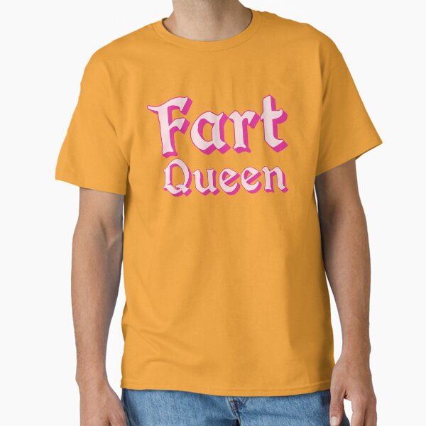 Fart Queen in Pink Medieval Typography Classic T-Shirt